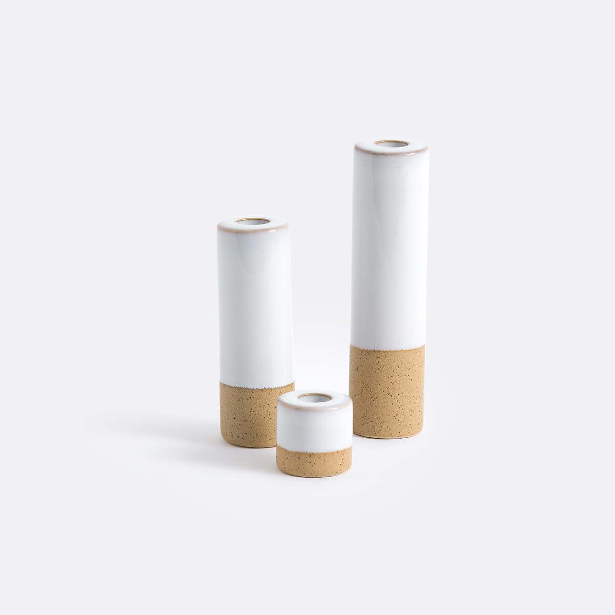 Keramische kandelaar H15,5 cm Zilka wit, LA REDOUTE INTERIEURS