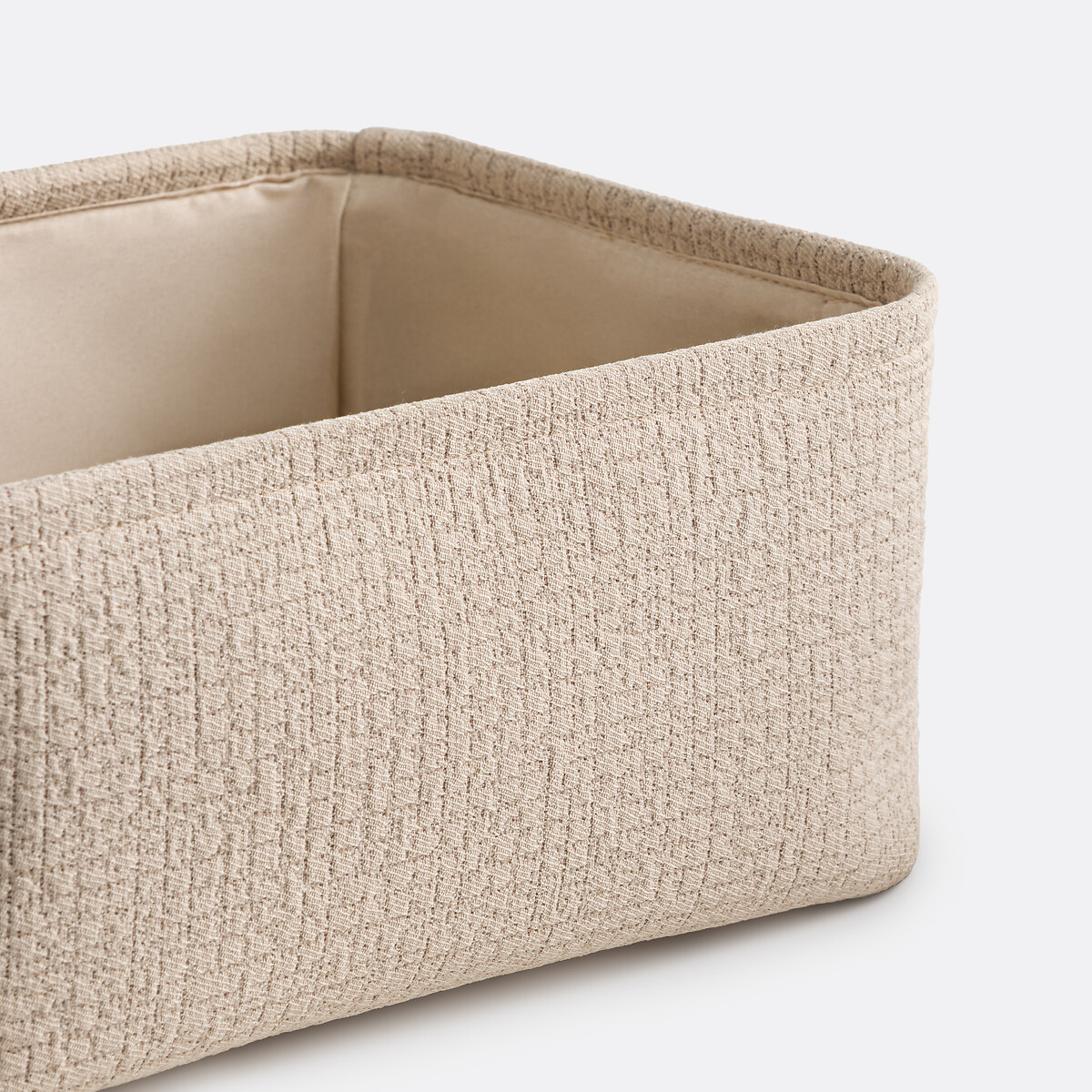 Juego de 3 cestas de tela en relieve, ITANG beige , LA REDOUTE INTERIEURS