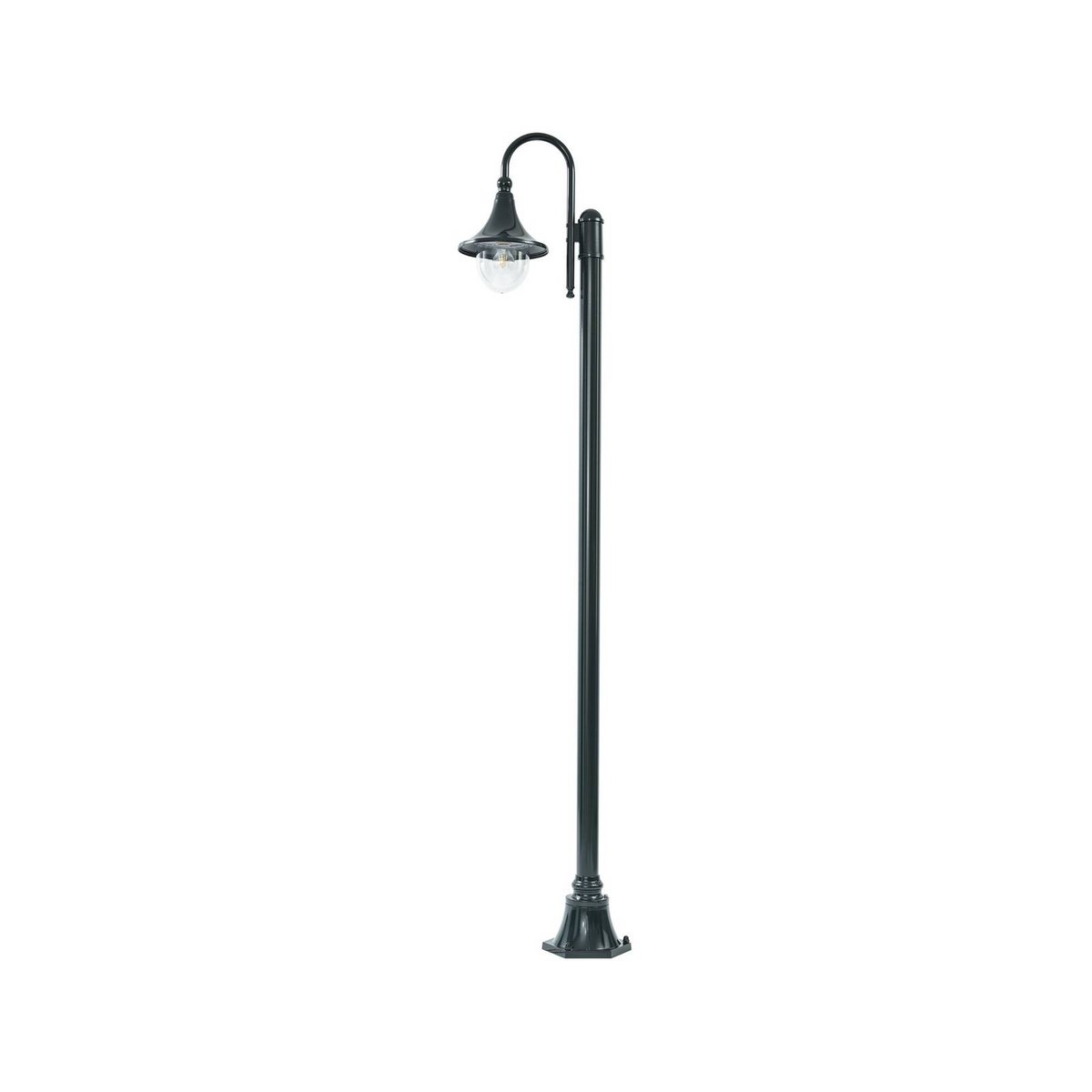 Lampadaire extérieur en aluminium antique vert, transparent, LINDBY