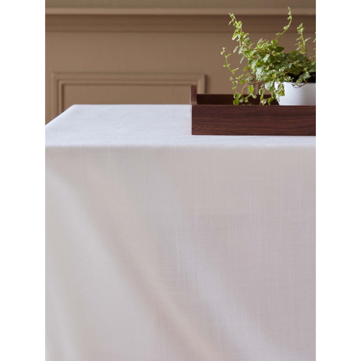 Nappe anti-taches aspect lin blanc, CYRILLUS