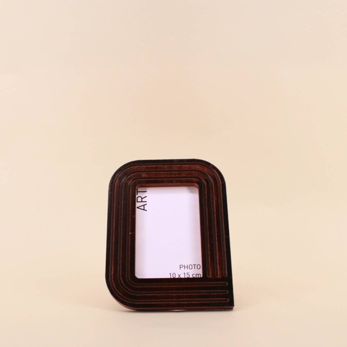 Cadre photo bois structuré 17x22 cm marron, ORNAMI