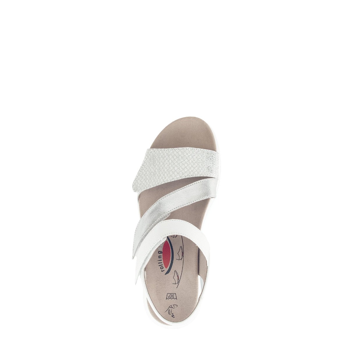 Sandales en cuir à talon compensé blanc, GABOR