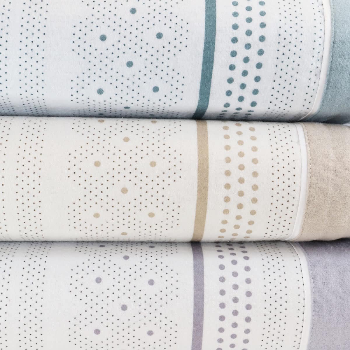 Parure drap de lit en coton flanelle 57 fils imprimé BERLIN beige, LINANDELLE