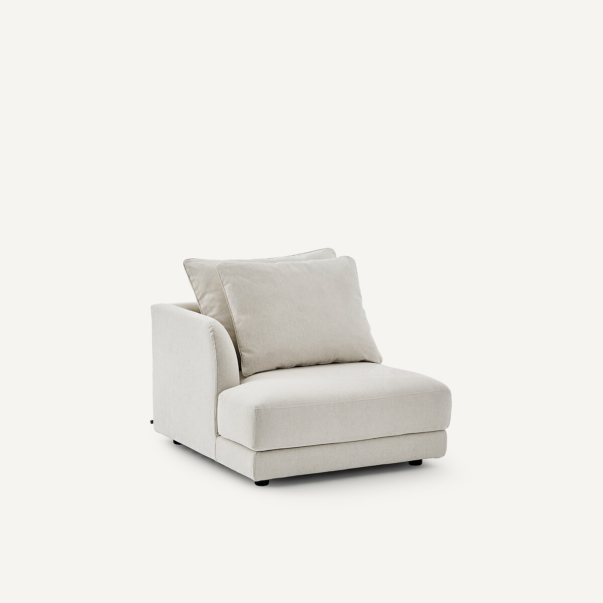 Linkes Sofa-Halbmodul, modular, aus meliertem Stoff, TIBERIO elfenbein, AM.PM