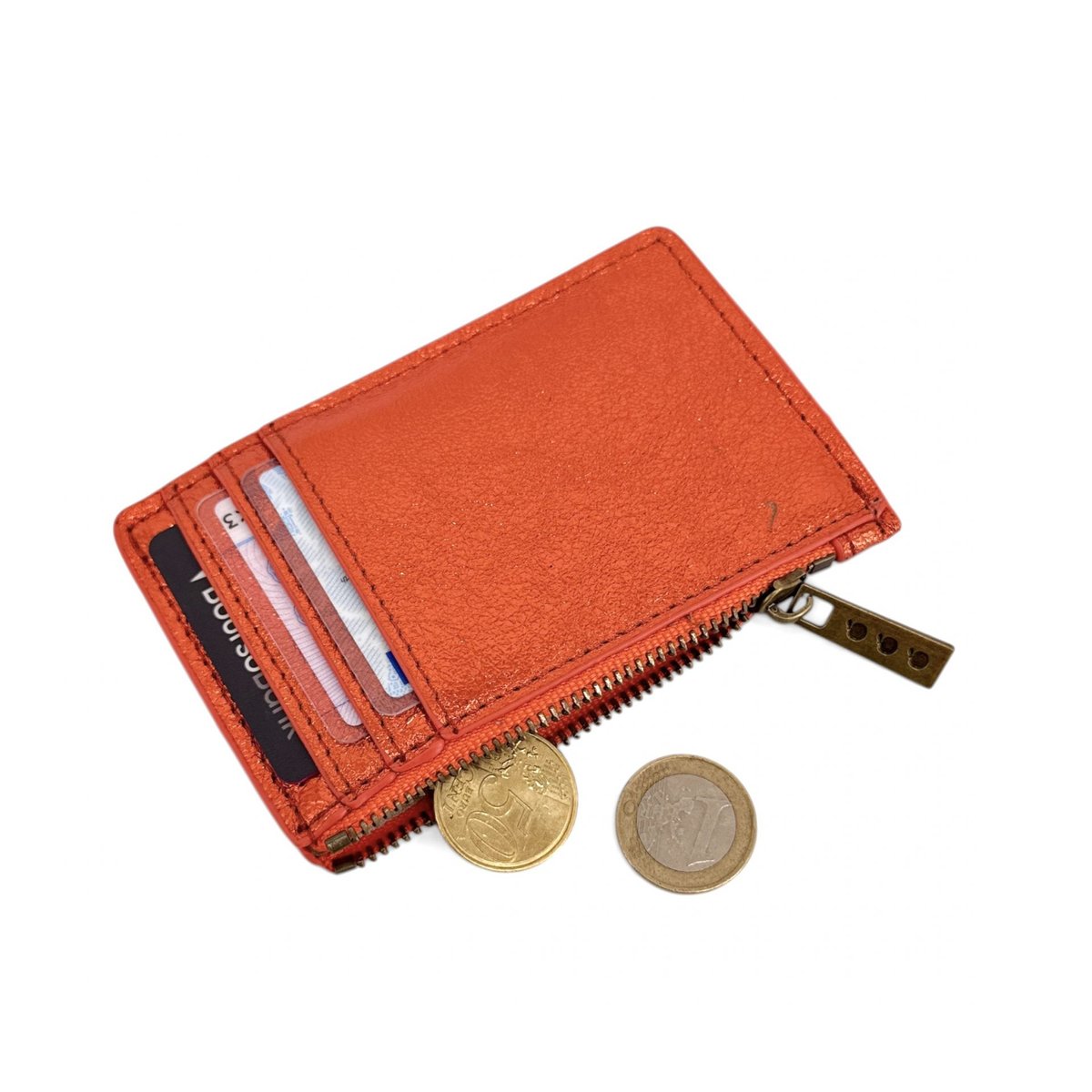 Porte-cartes en cuir irisé EKKO mandarine irisé, OH MY BAG