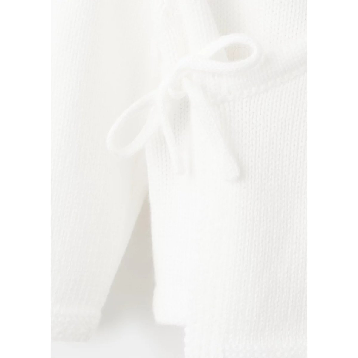 Cardigan en maille croisé blanc cassé, MANGO BABY