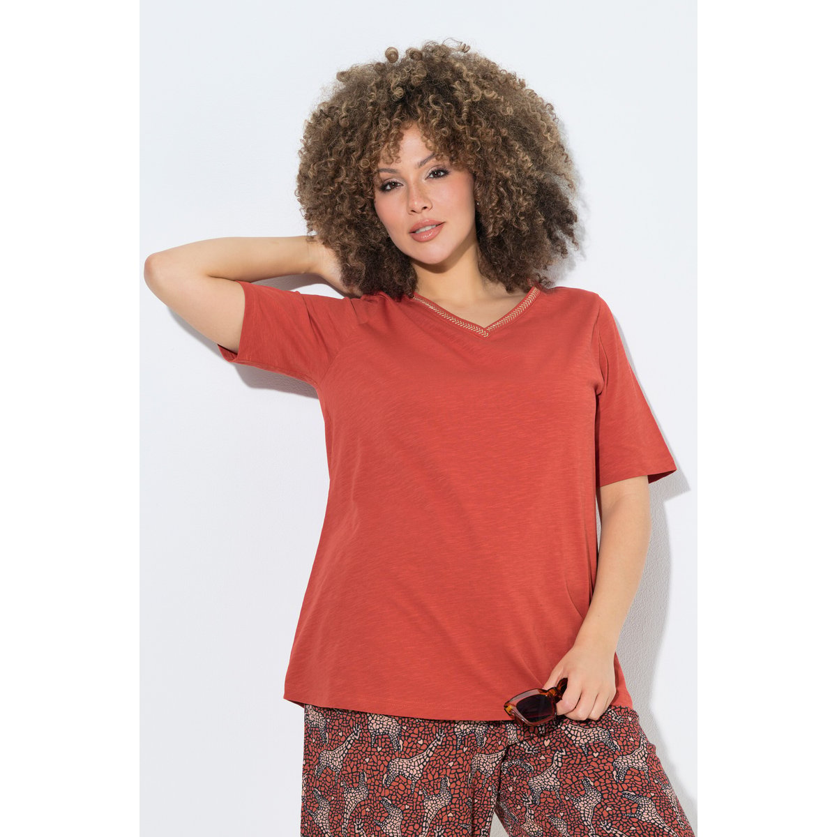 T-shirt avec broderie terre, ULLA POPKEN