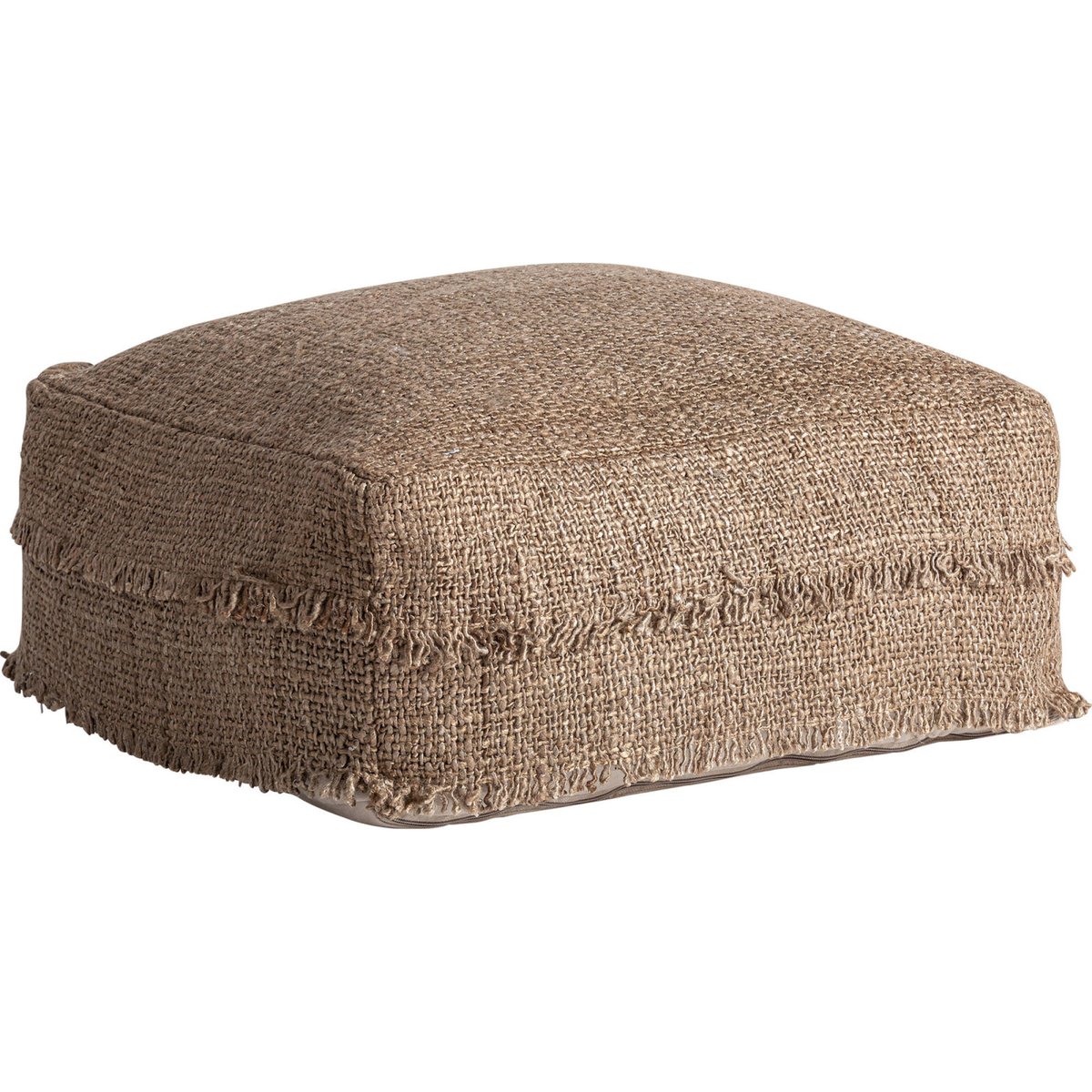 Pouf bohème en coton beige et marron, RECOLLECTION