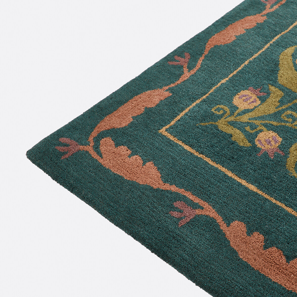 Tapis 100% laine, motifs fleurs, ANTONIA vert/multicolore, LA REDOUTE INTERIEURS