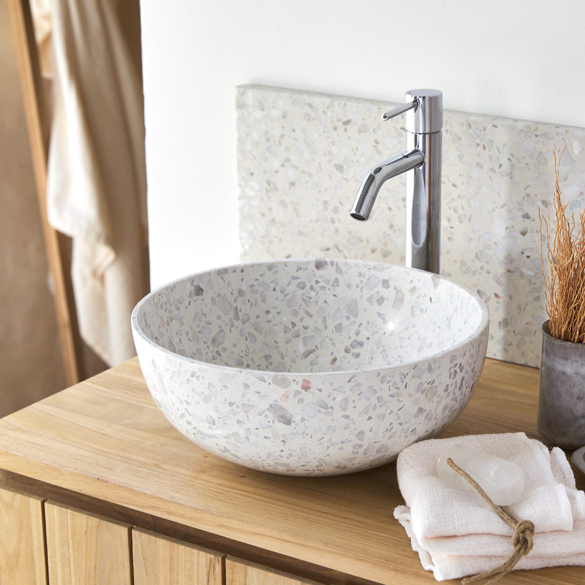 Vasque en Terrazzo premium, ELEA beige, TIKAMOON