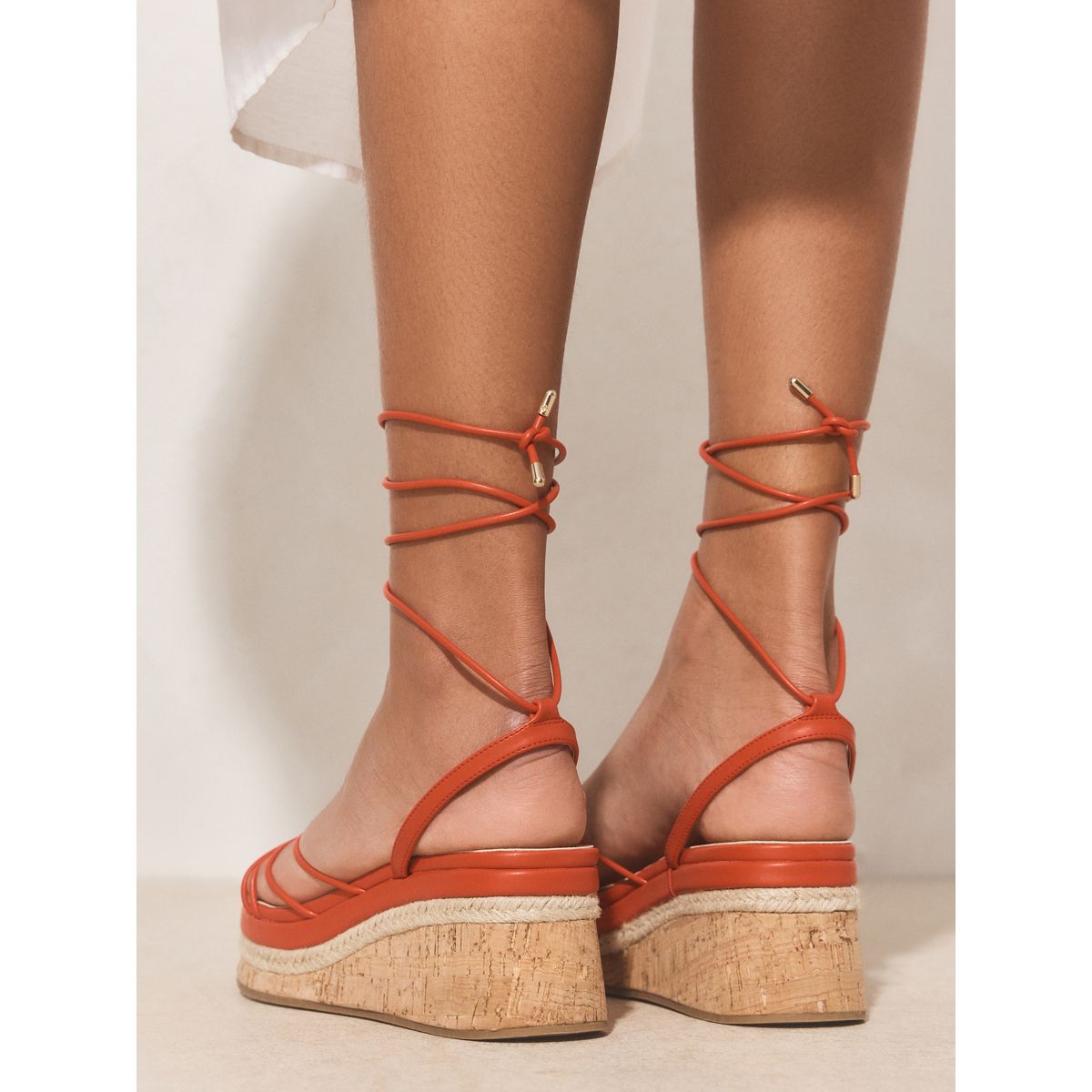 Chaussures compensées à brides rose, NEXT
