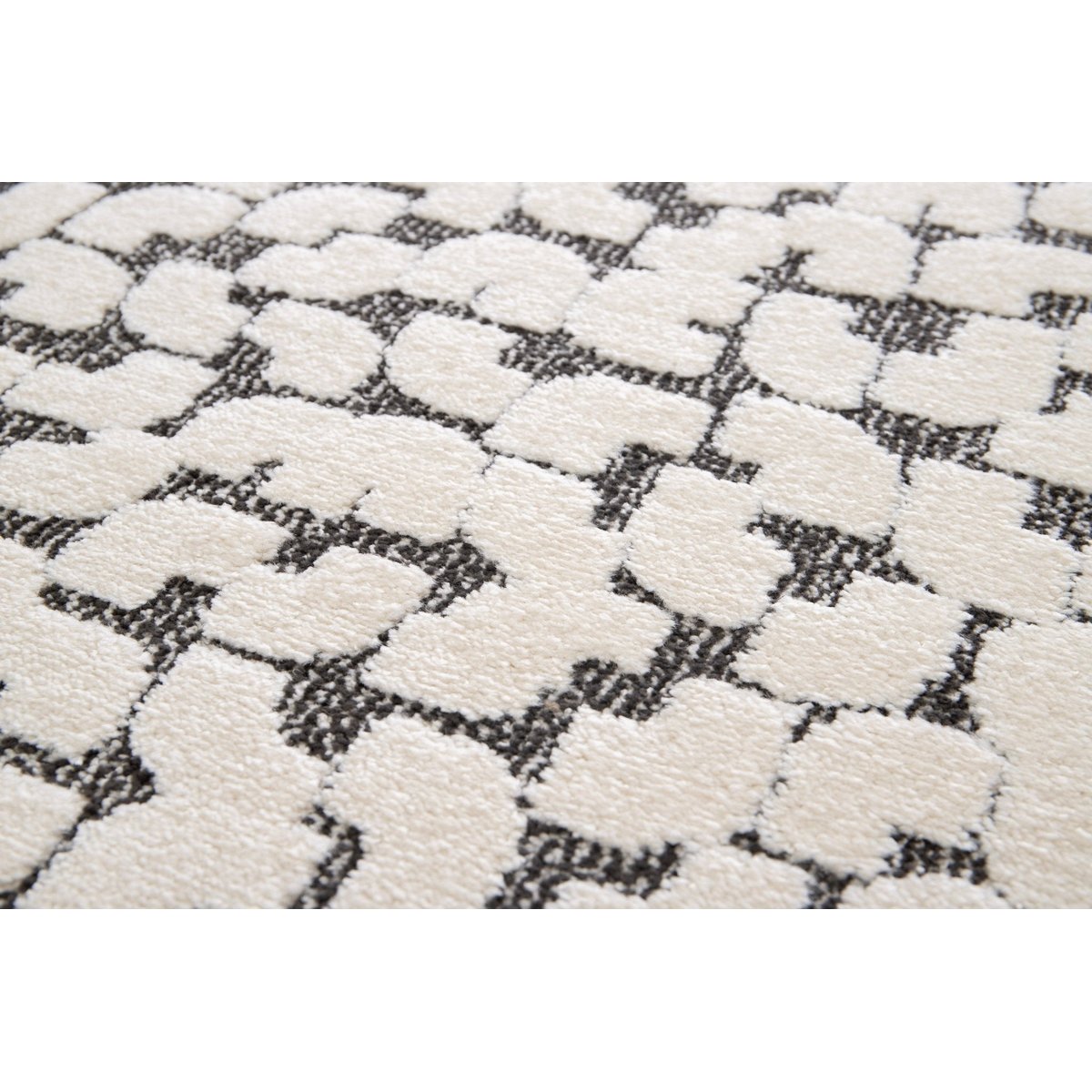 Tapis doux effet sculpté beige et blanc OPUS gris minéral, AFK LIVING