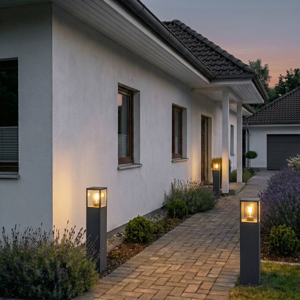 Luminaire extérieur en aluminium moderne anthracite, transparent, LUCANDE
