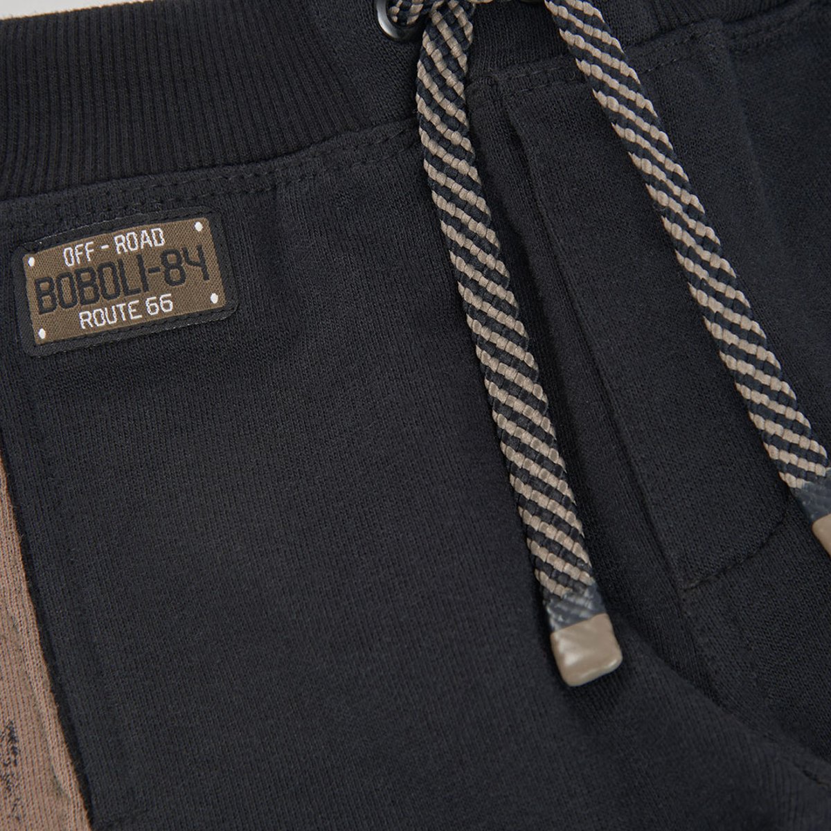 Pantalon molleton garçon avec bandes latérales noir, BOBOLI