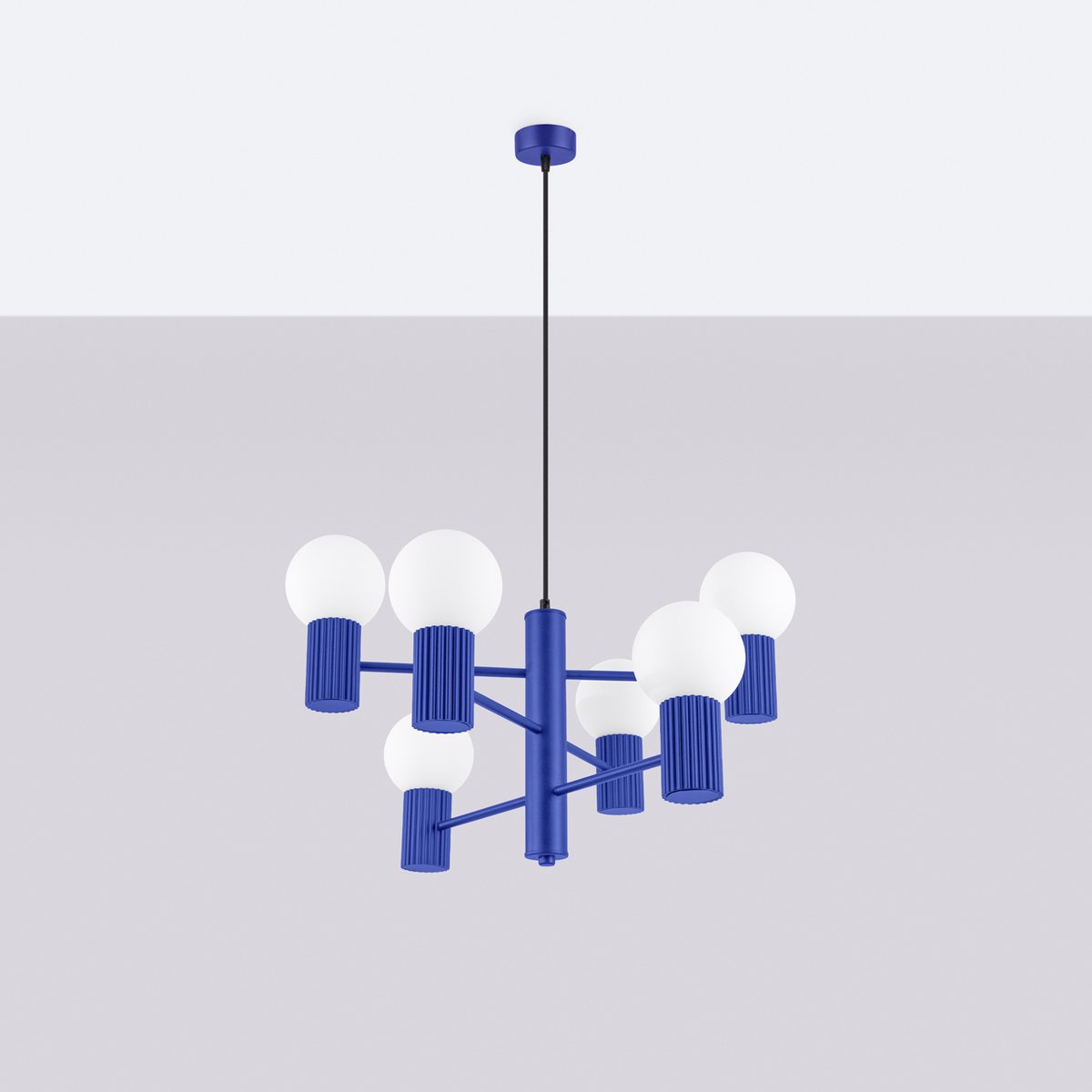 Lustre Aluminium Outremer G9 6 Halo bleu, EDEN