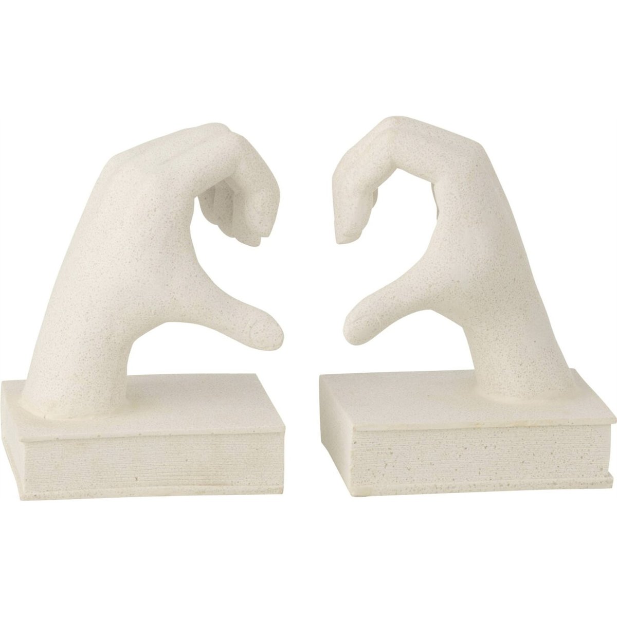 Serre-livres mains love en résine, Lot de 2 blanc, RECOLLECTION