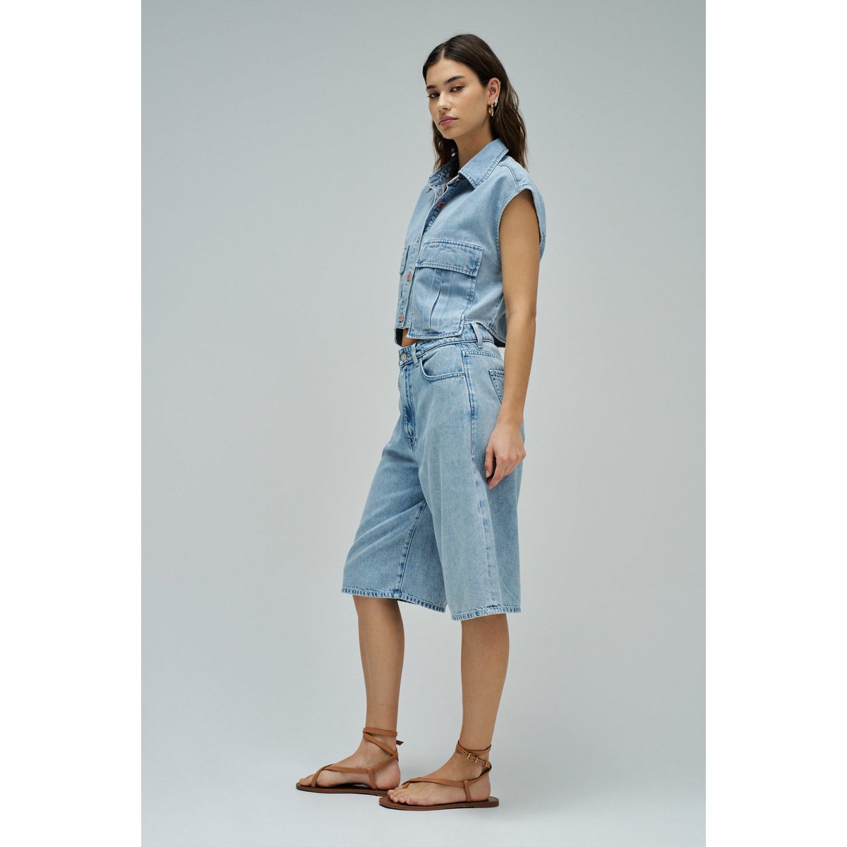 CHEMISE EN LIGHTDENIM bleu cobalt, SALSA JEANS