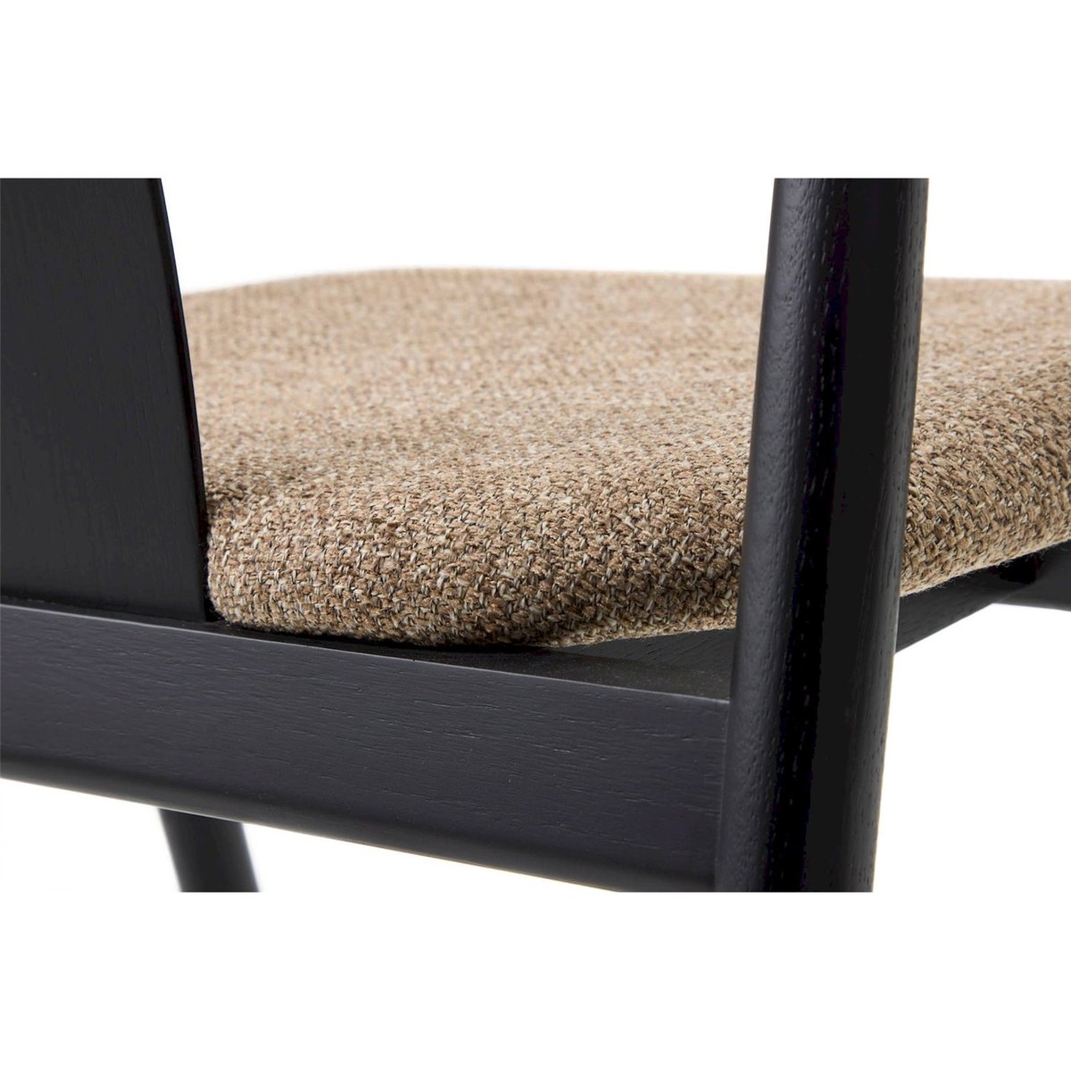Chaise bois assise tapissée collection DABASSO noir et brun, RECOLLECTION