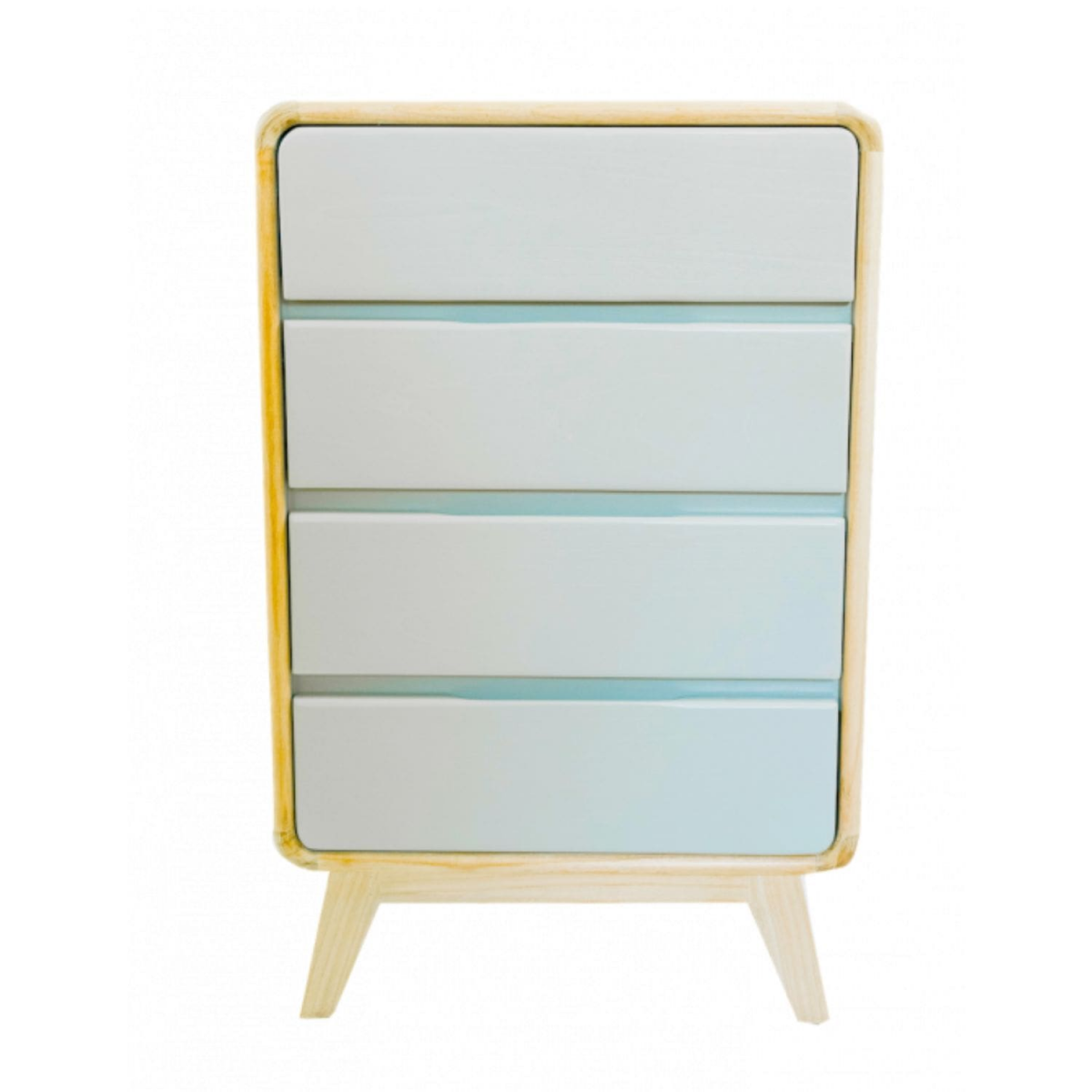 Commode en bois massif naturel et gris - RÉTRO naturel, SAUDARA COLLECTIONS