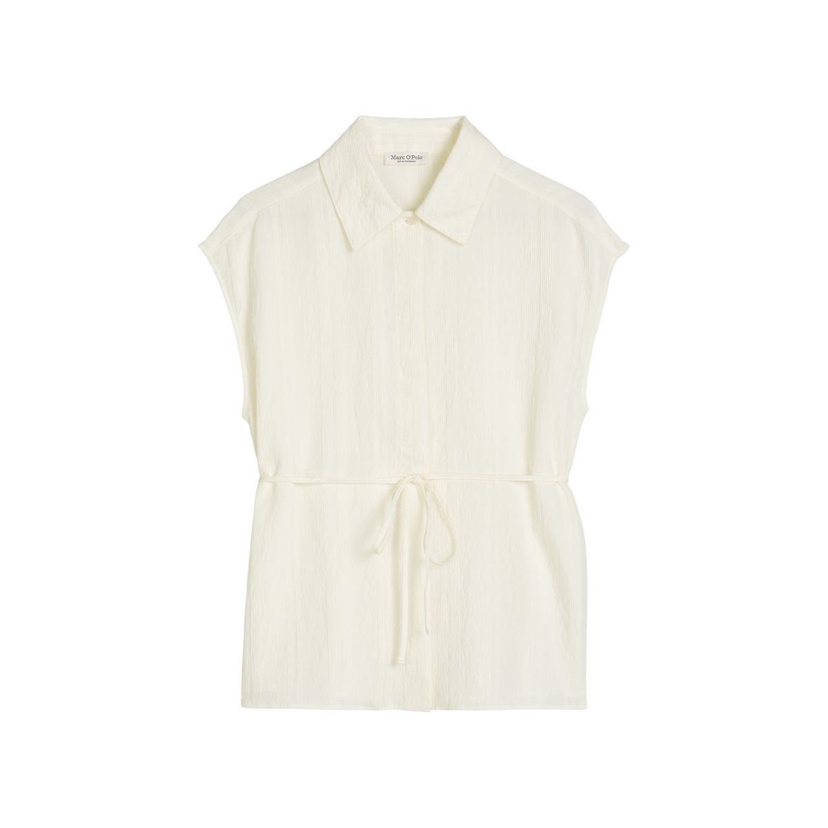 Blouse crinkle sans manches regular en LENZING™ ECOVERO™ blanc, MARC O'POLO