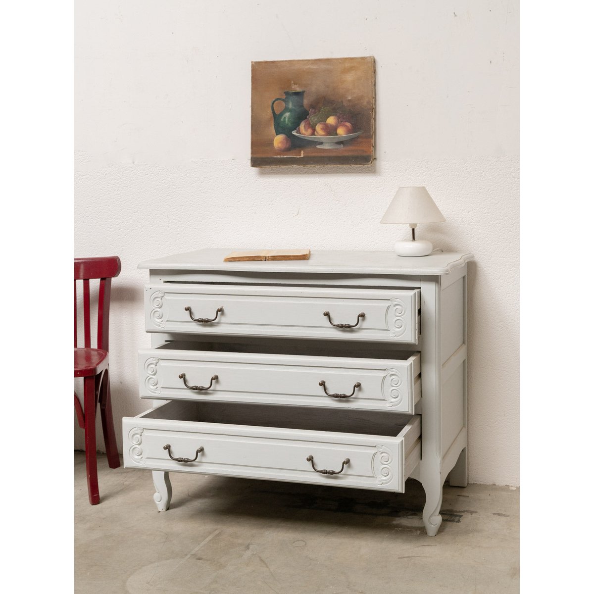 Commode en bois blanc Garance N°777 - Bon état blanc, DEBONGOUT