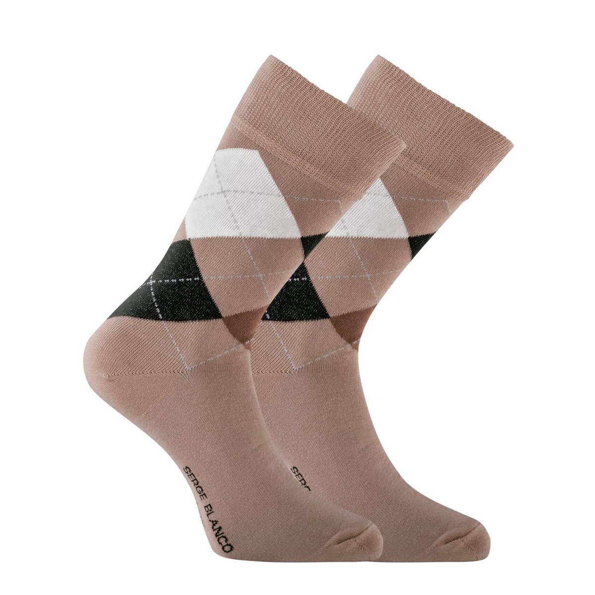 Lot De 6 Paires De Chaussettes Coton beige/noir/blanc, SERGE BLANCO