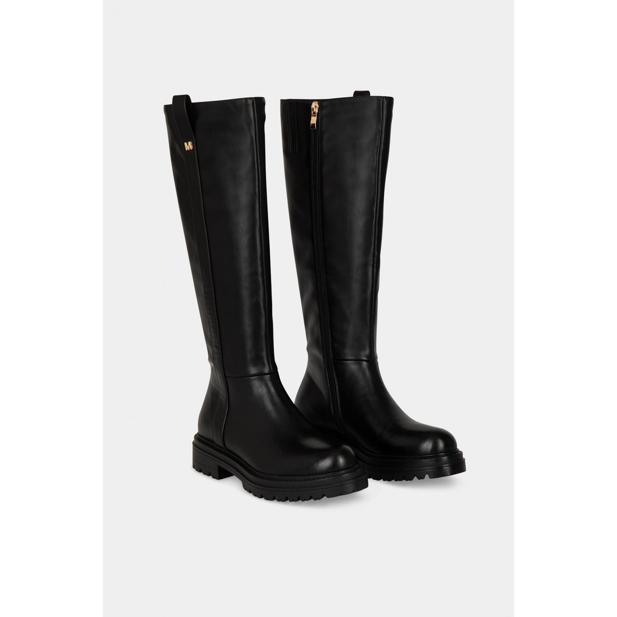 Bottes plates crantées noir, MORGAN