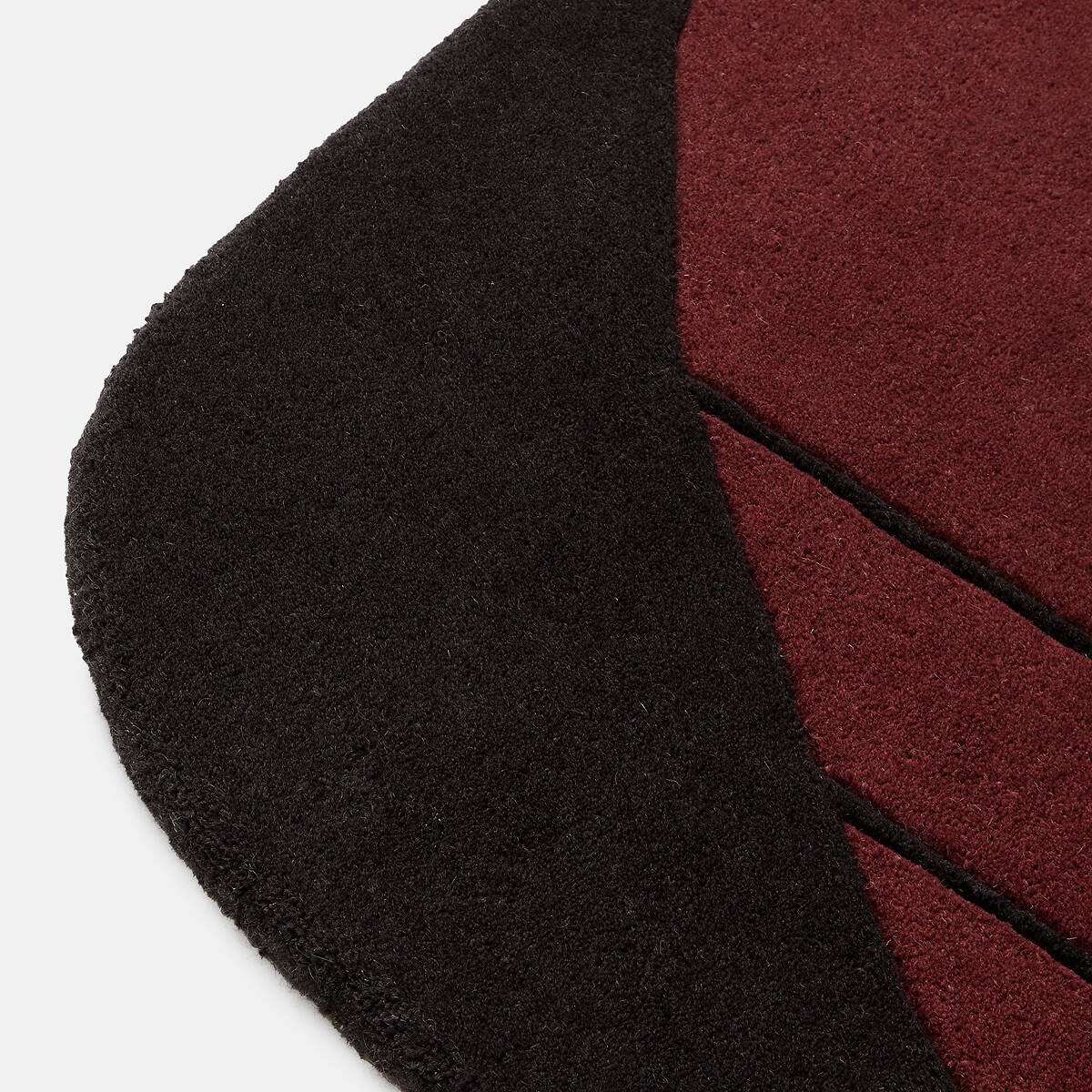 Tapis asymétrique en laine, NODIN rouge/camel, LA REDOUTE INTERIEURS