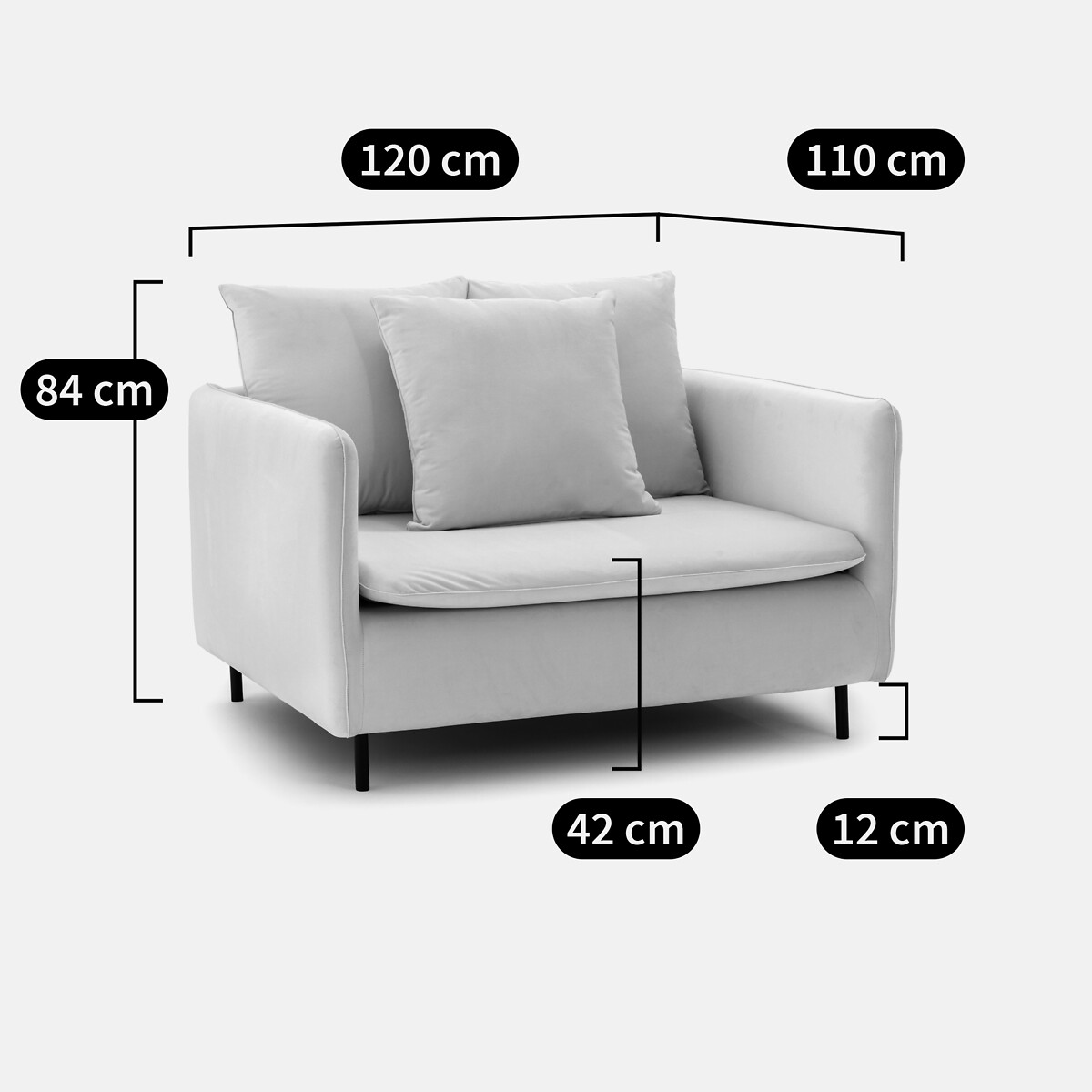 Fauteuil XL lin/viscose, Ivete ivoire, LA REDOUTE INTERIEURS
