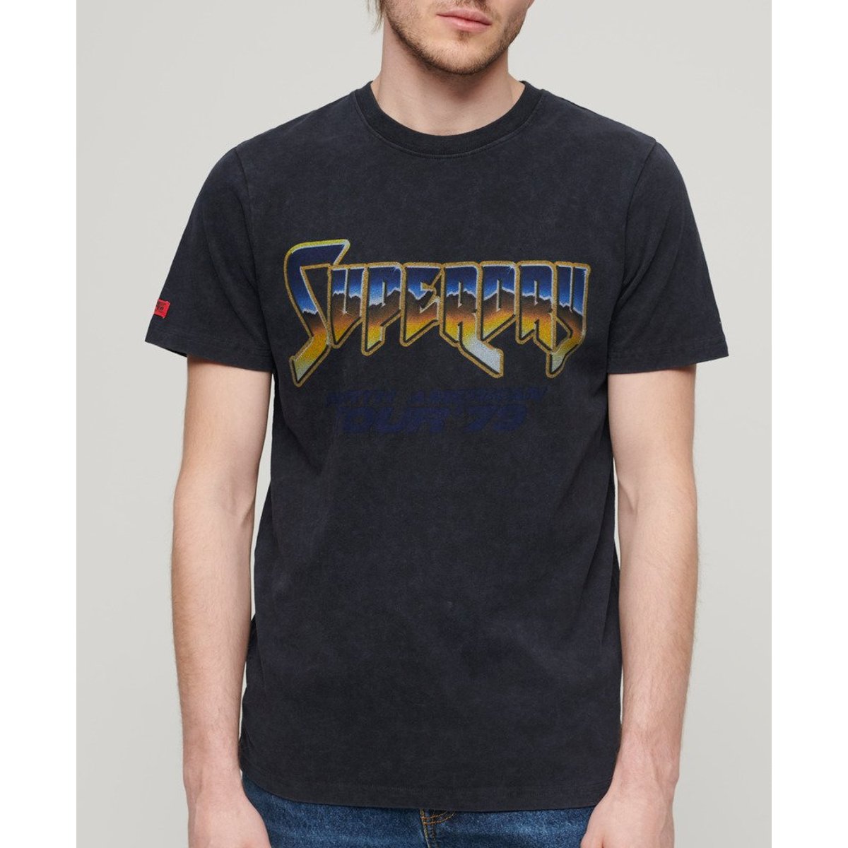 T-shirt à motif groupe de rock noir, SUPERDRY