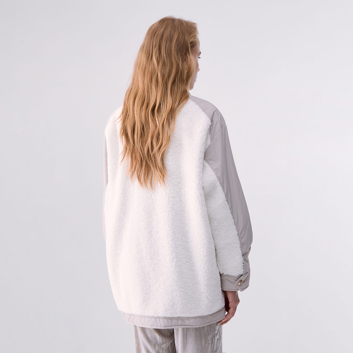 Bomber oversize en peluche blanc, LIU JO