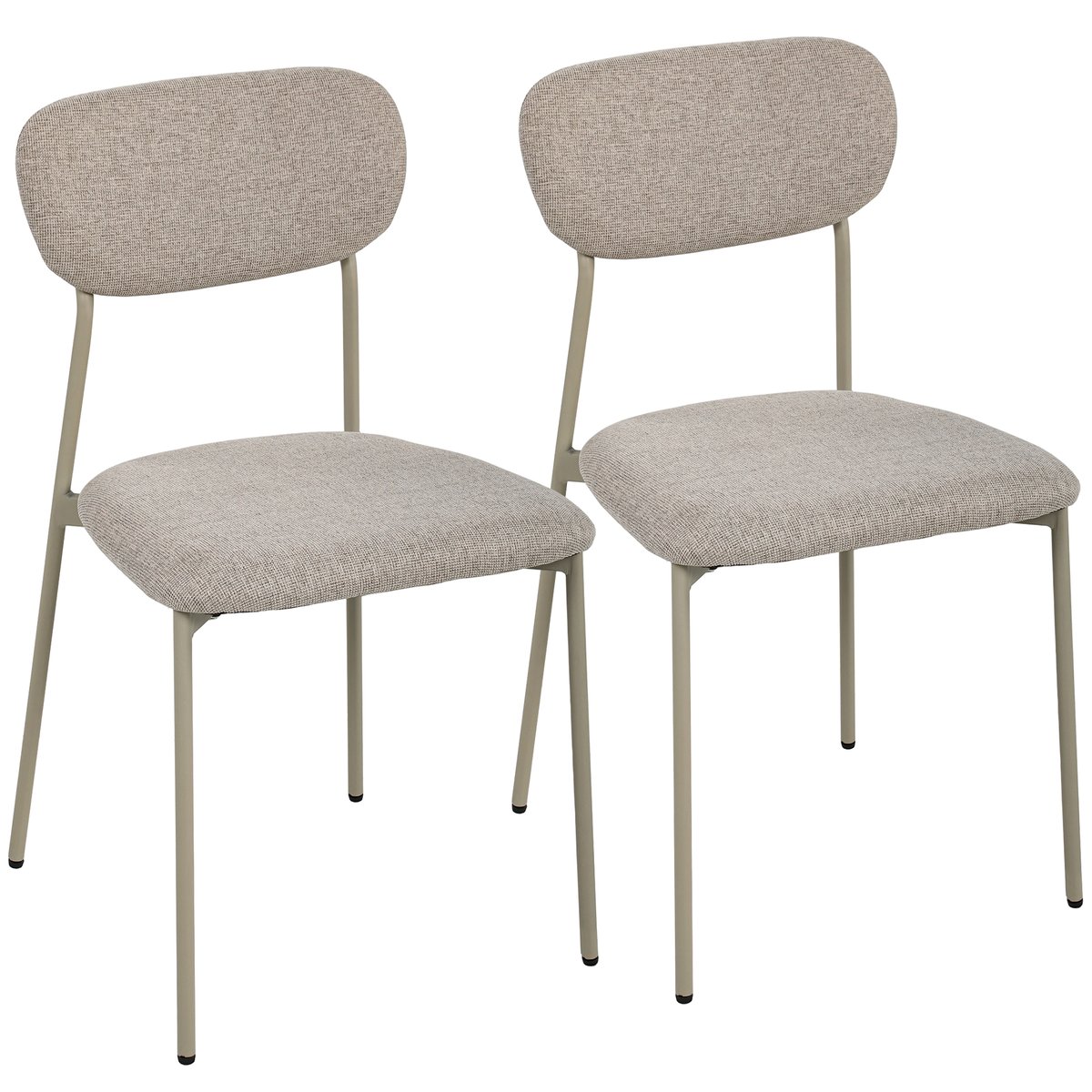 Chaise de salle à manger Tissu effet lin (100 marron clair, HOMCOM