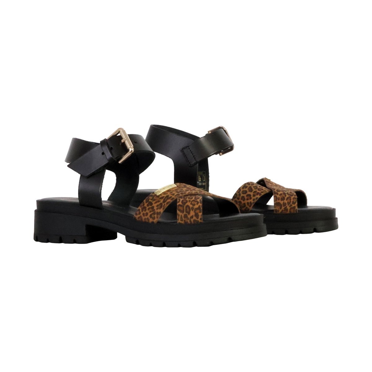 Sandale A Talon Cuir Les Tropeziennes Toboleo noir leopard, LES TROPEZIENNES PAR M.BELARBI