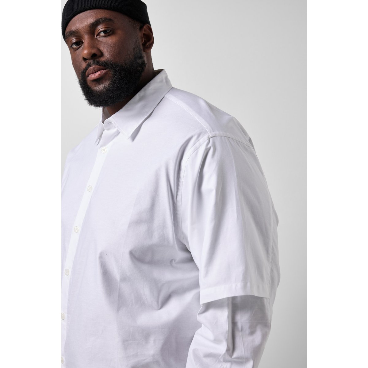 Chemise oversize, manches longues blanc cassé, STHUGE