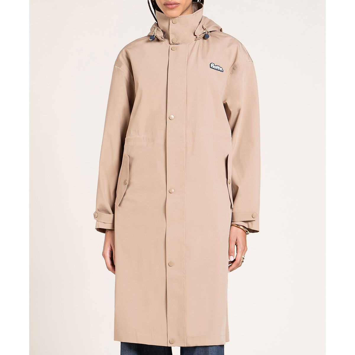 Imperméable long à capuche, SOLFERINO beige, FLOTTE