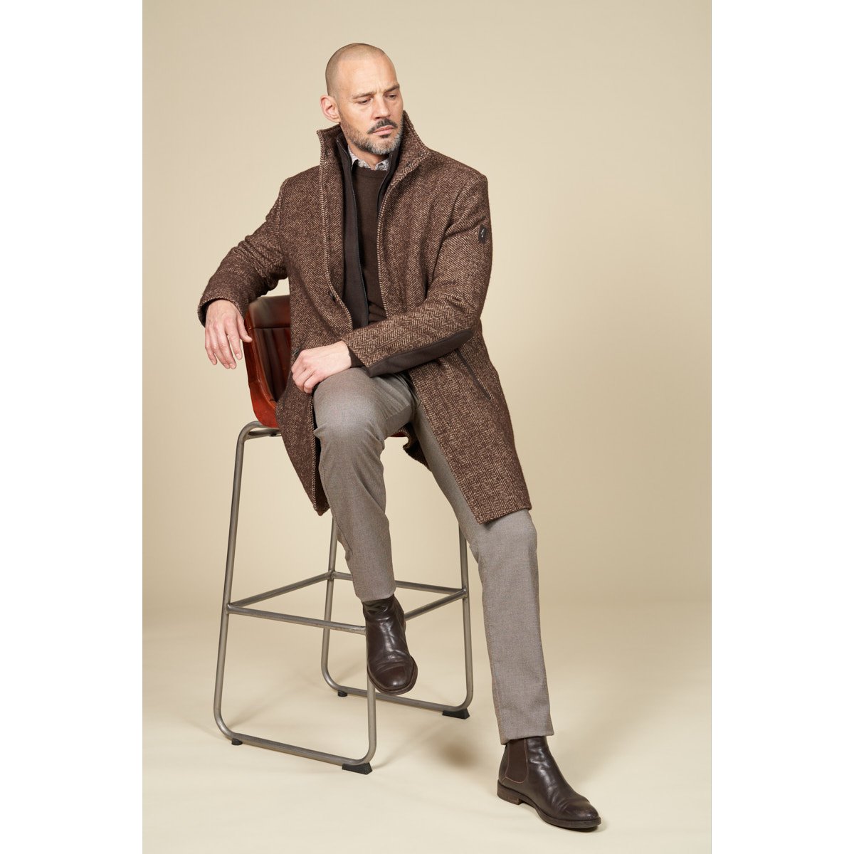 Manteau chevron chocolat, MCS