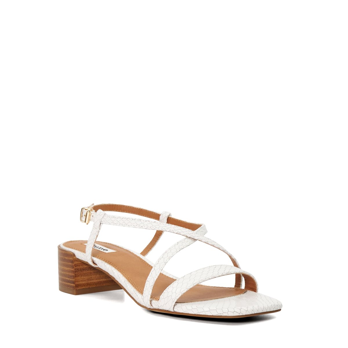 Sandales à petits talons carrés - JASKELL white-leather, DUNE LONDON