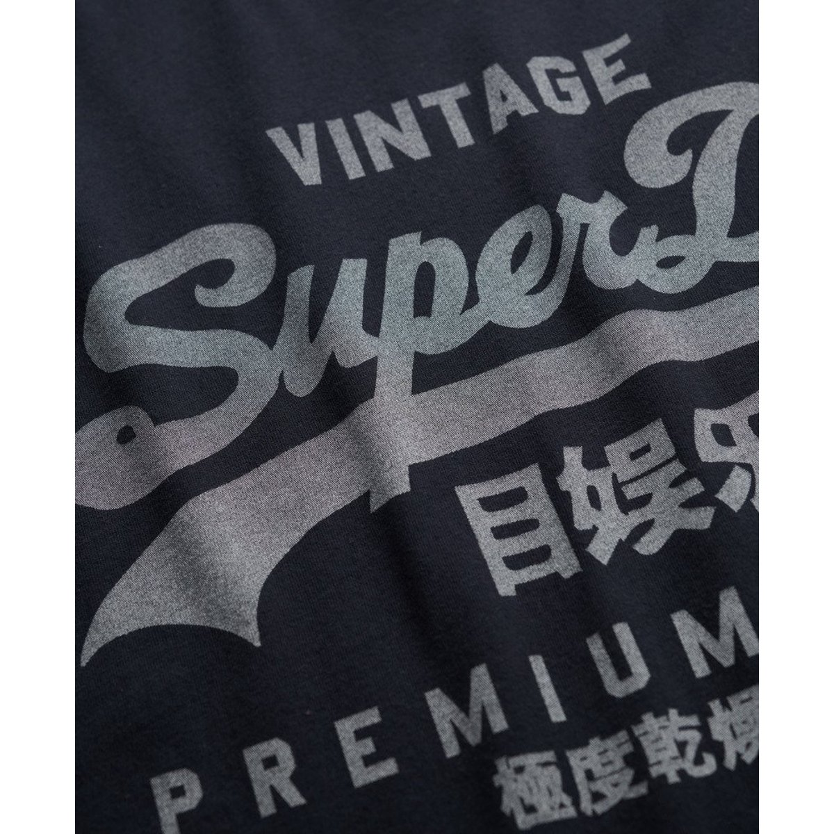 T-shirt classique Vintage Logo bleu marine éclipse, SUPERDRY