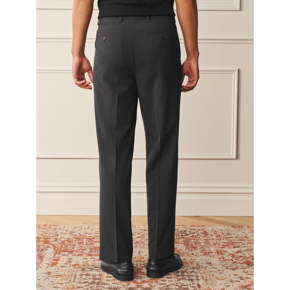 Pantalon de costume en seersucker vichy marron, NEXT