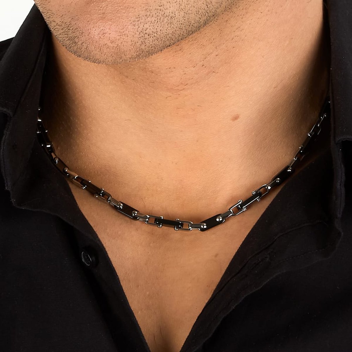 Collier CERAMIC black,stainless steel, MASERATI