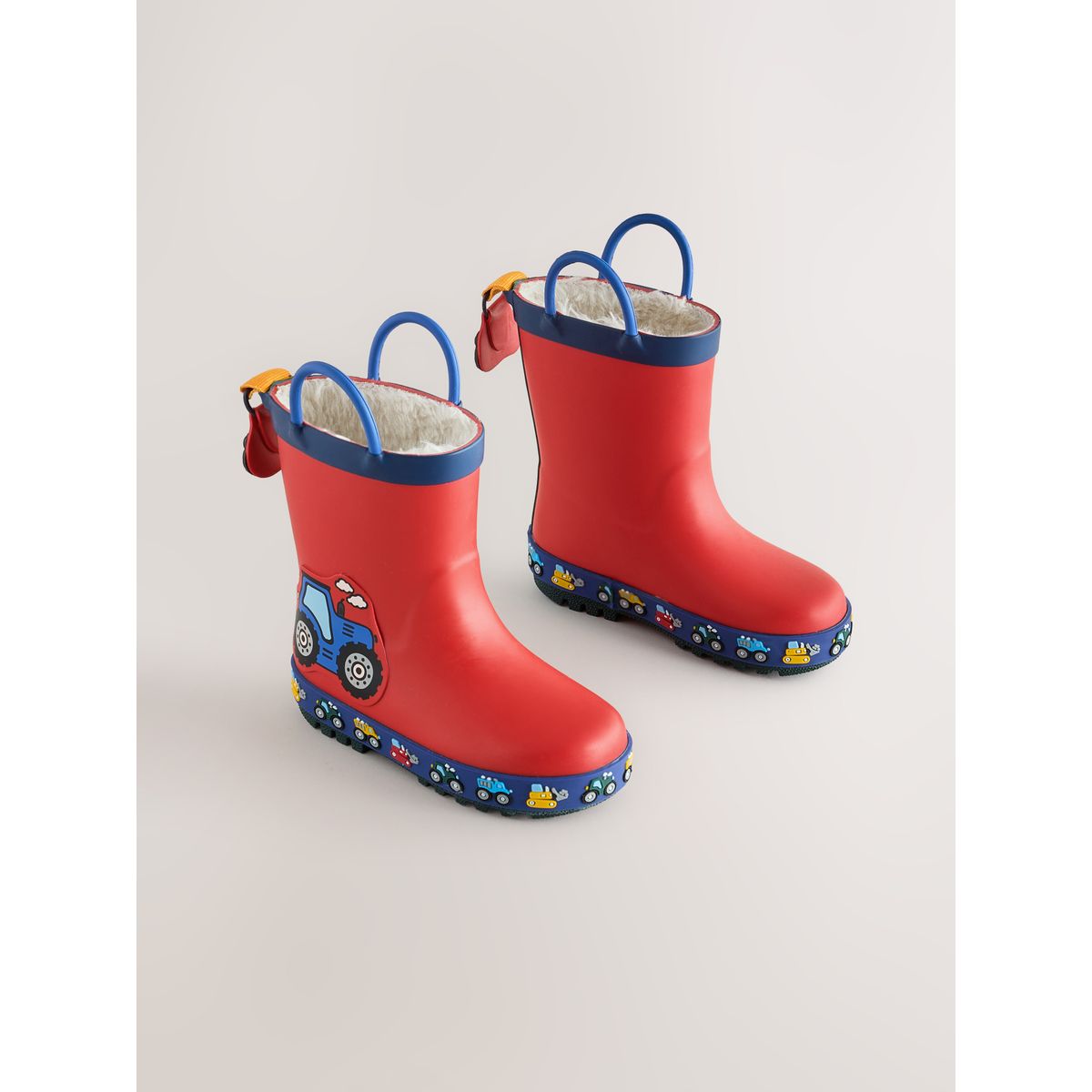 Bottes en caoutchouc à poignée et doublure transport rouge, NEXT