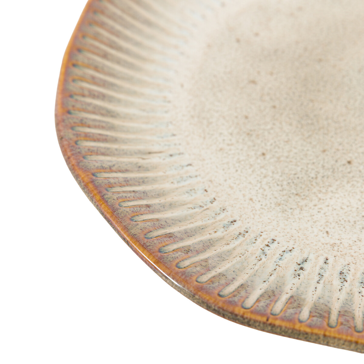 Set of 4 Harville Ridged Side Plates in Stone brown              , ÉDITÉ
