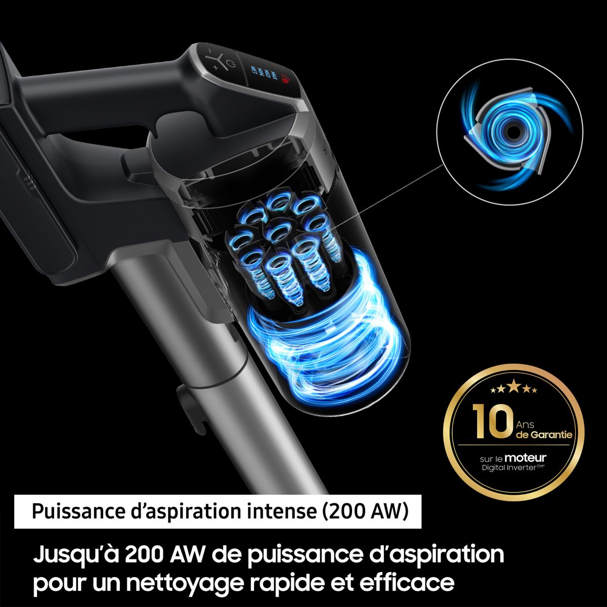 Aspirateur balai Jet 75E Pro Silver VS20B75BDR5 couleur unique, SAMSUNG