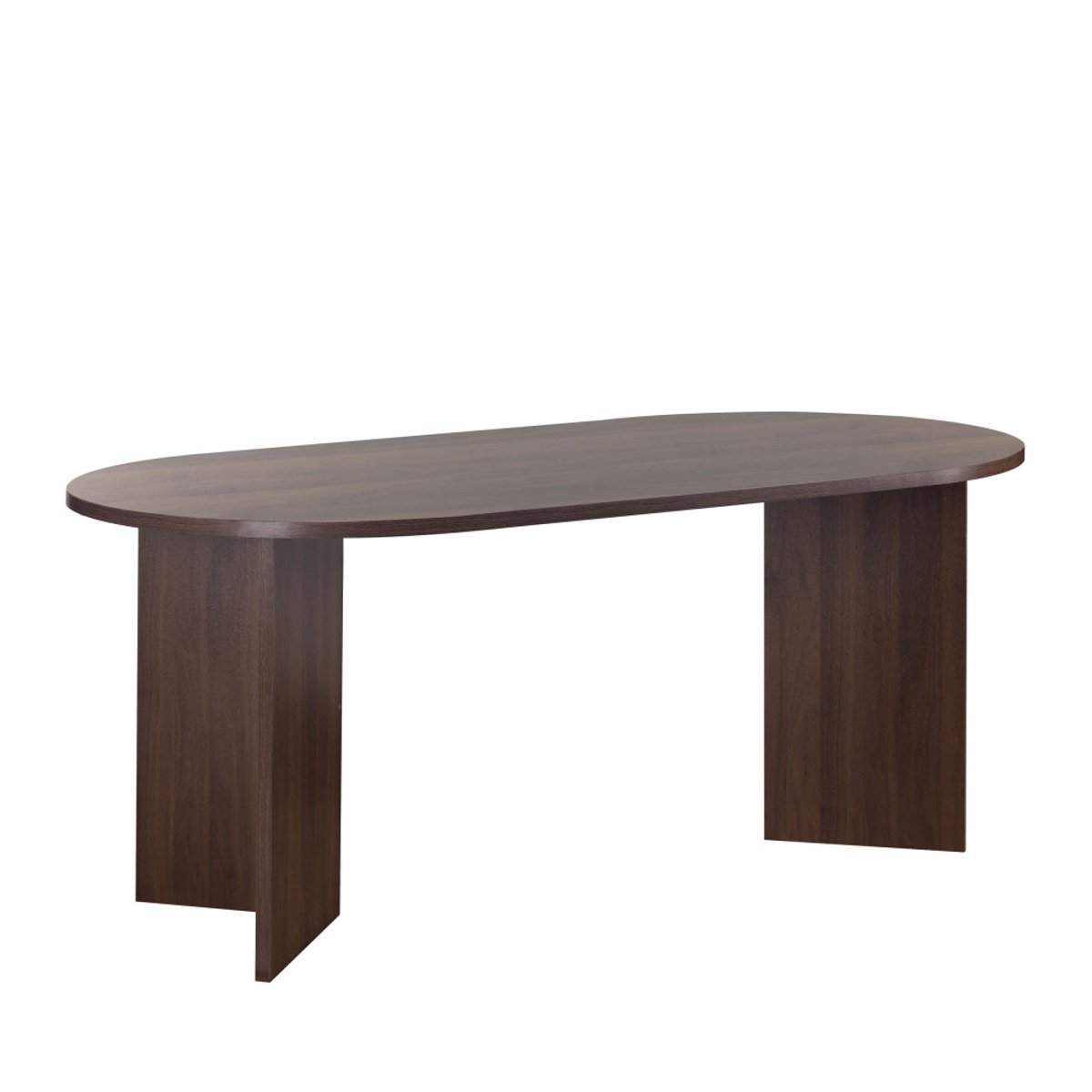 Table à manger 8 personnes ovale en bois- CALIAN bois foncé, DRAWER