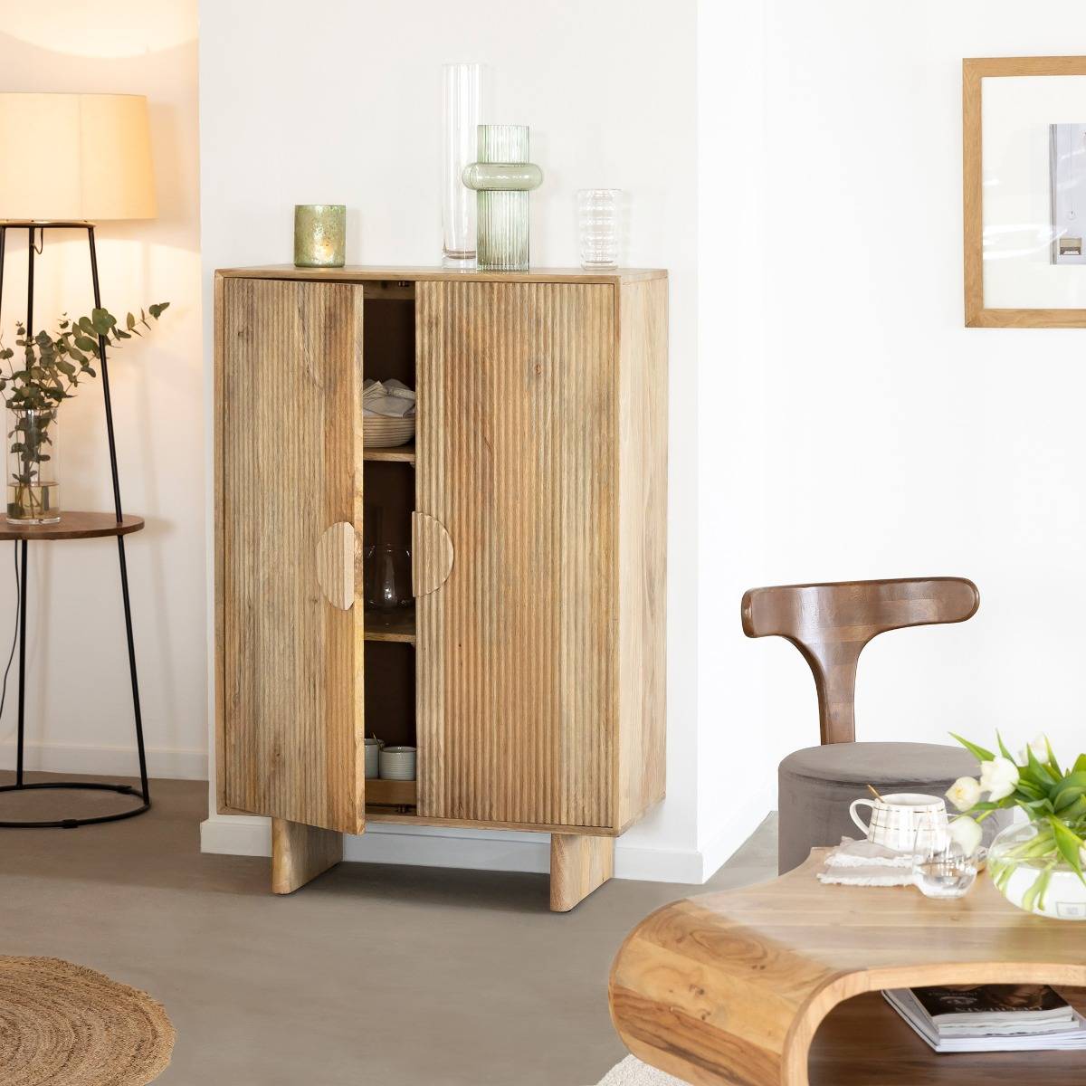 Armoire en bois de manguier EWAN bois clair, MADE IN MEUBLES 