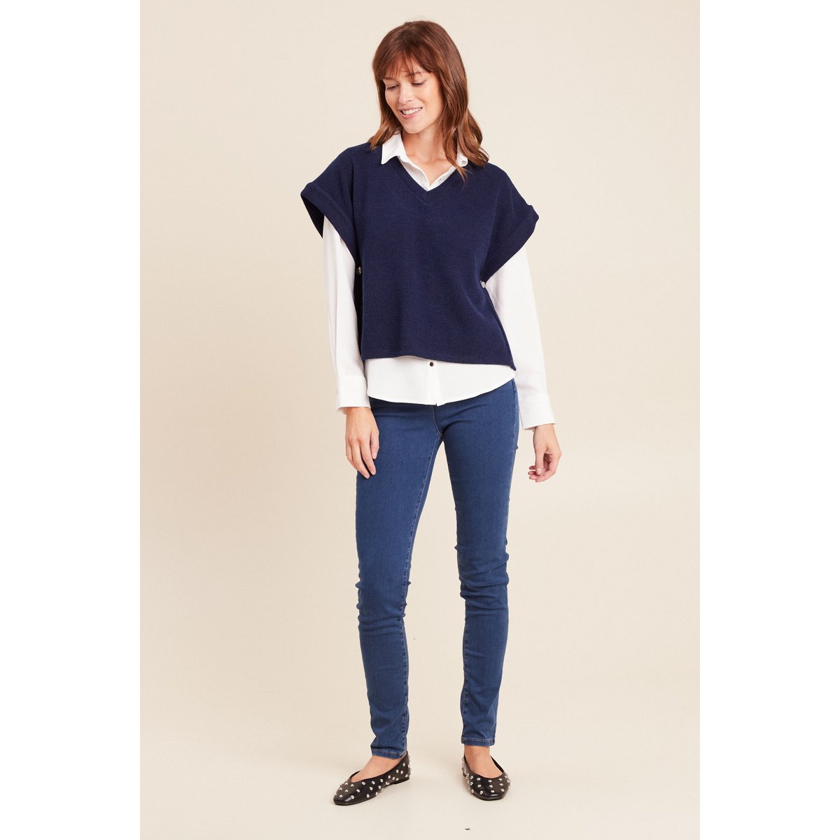 T-shirt sans manches bleu marine, BREAL
