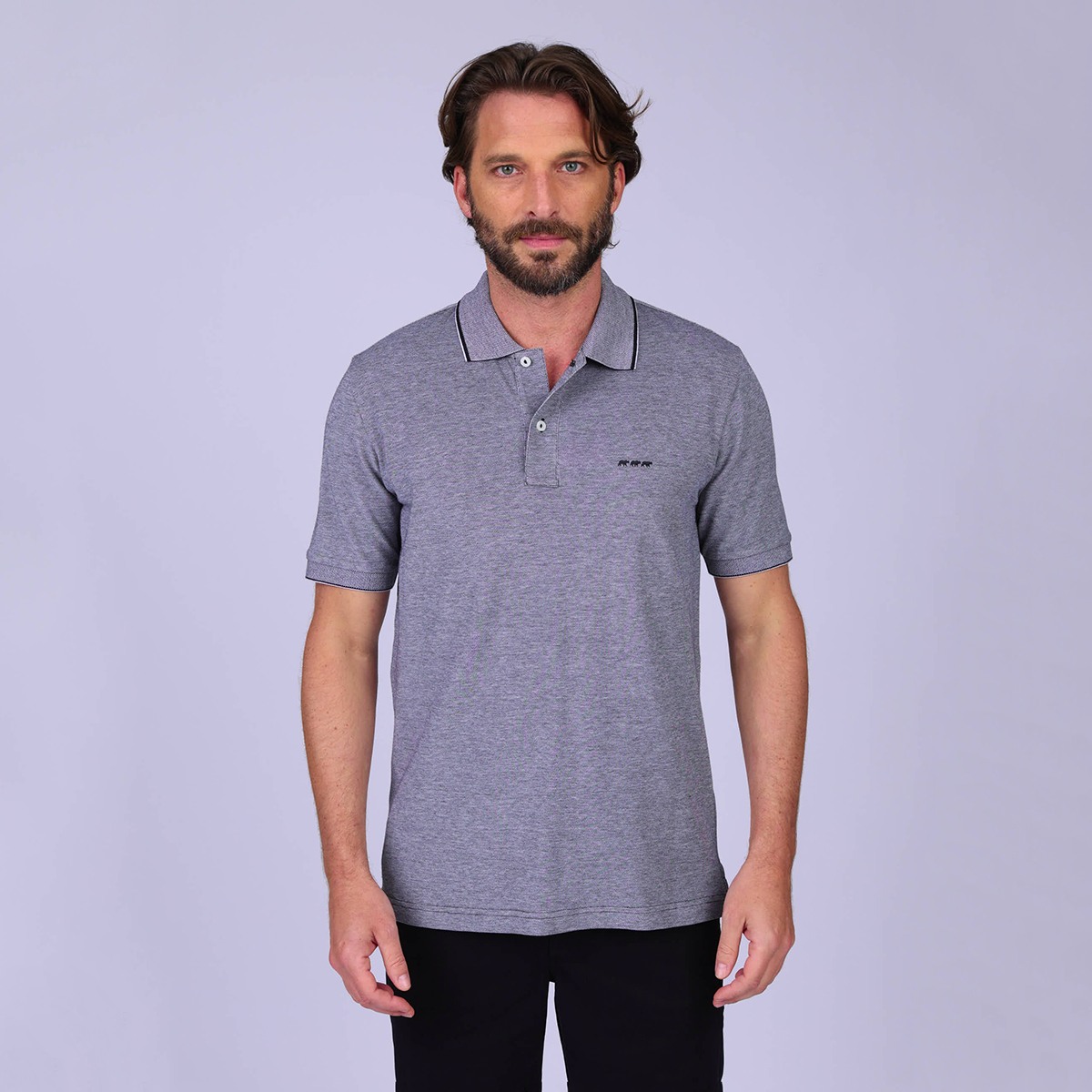 Polo chiné noir, MISE AU GREEN