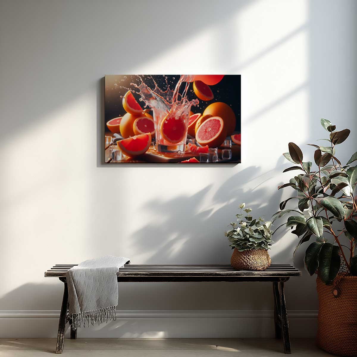 Tableau éclat d’agrumes rafraîchissant toile imprimée, HEXOA