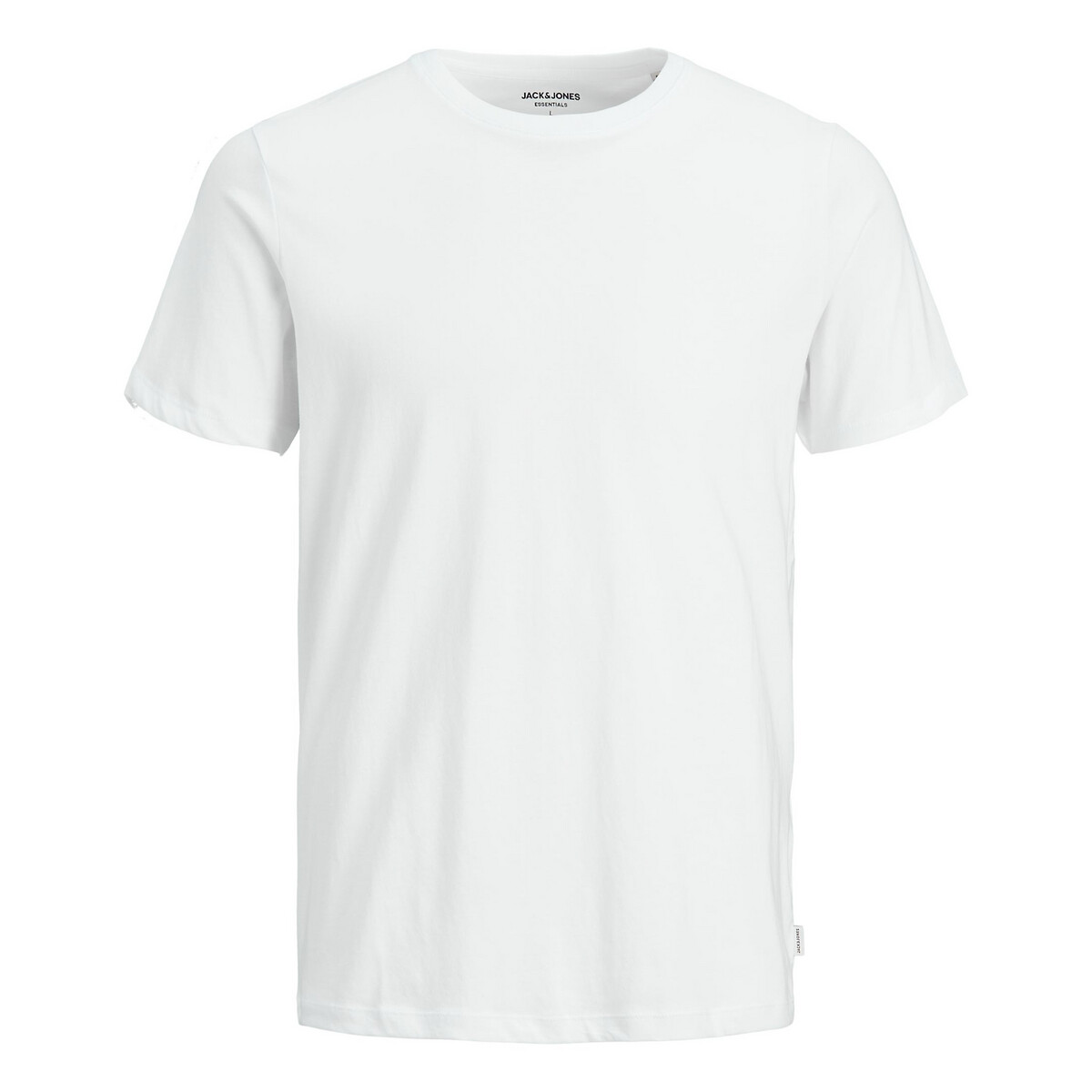T-shirt girocollo in cotone bio bianco, JACK & JONES
