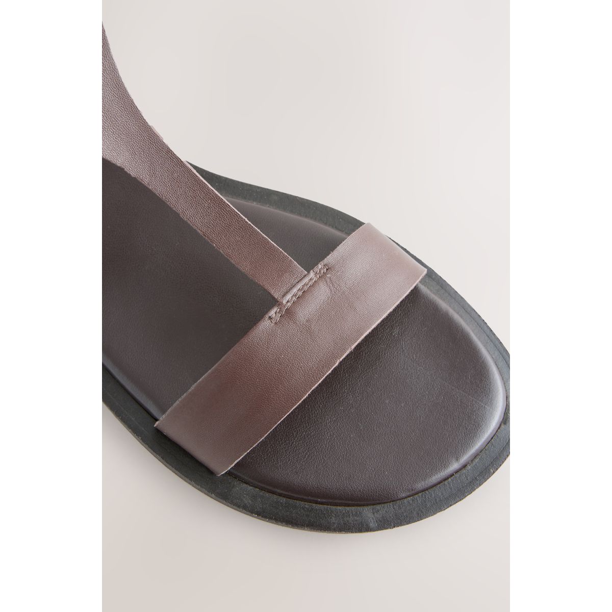 Sandales à brides style salomé cuir brun chocolat, NEXT
